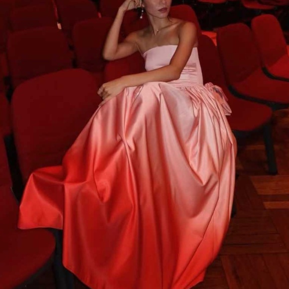 NWT SAU LEE Revolve Teigen Gown Maxi Dress Blush Red Ombre Event Party Cocktail - Picture 7 of 15